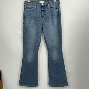 Frame Blue High Waist Le High Flare Stretch Denim Jeans Size 29